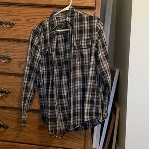 black and white flannel S Faded Glory